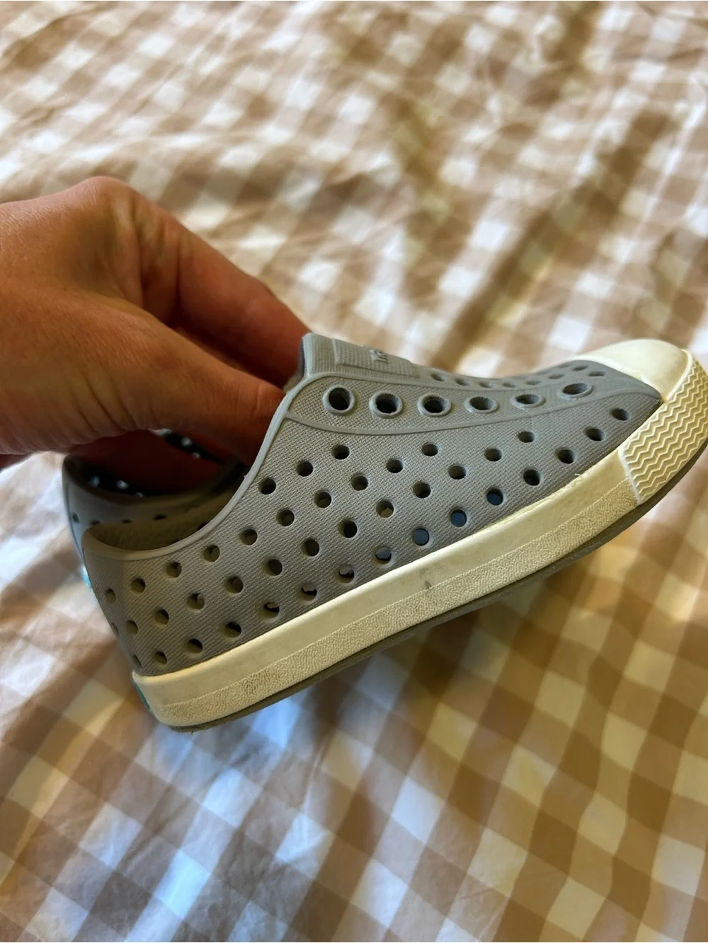 Native Kids Water Shoes Jefferson Slip-On - Gray and Off-White